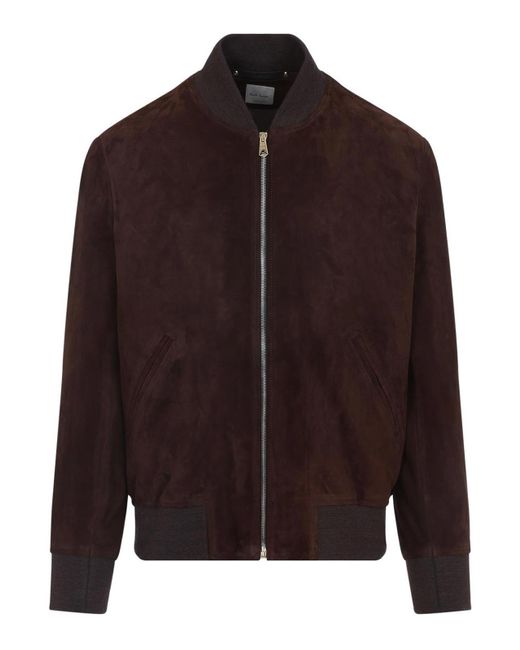 Paul Smith Brown Regular Fit Suede Bomber Jacket for men