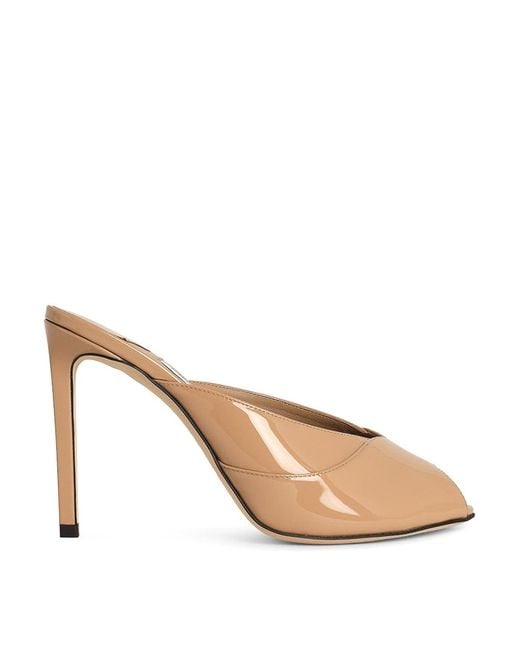Jimmy Choo Natural Brigitte Leather Mules Nude Chai
