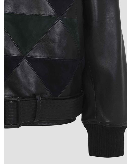Lanvin Black Intarsia Bomber Jacket for men