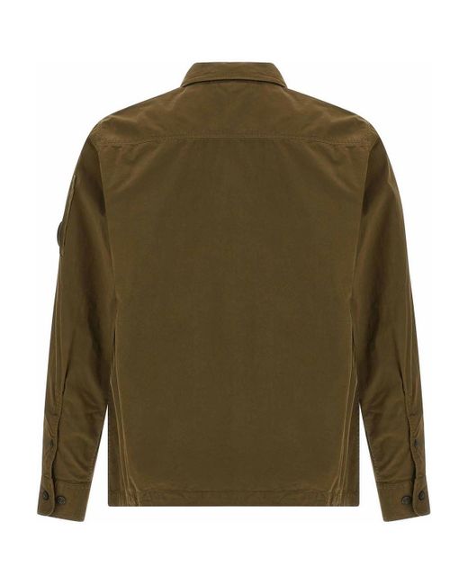 C P Company Green Organic Cotton Overshirt for men