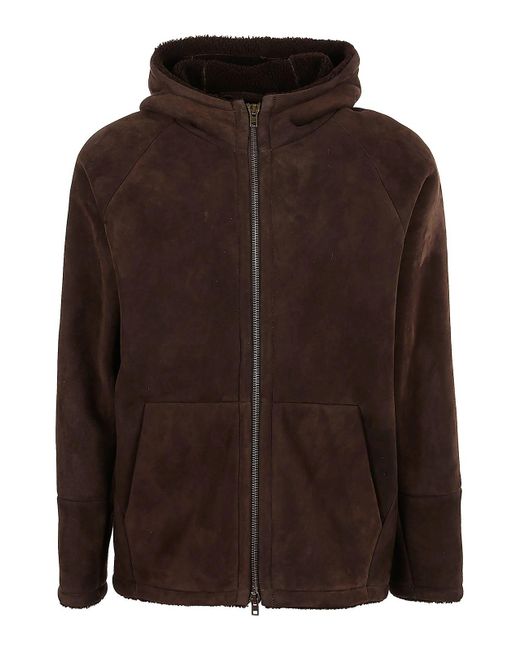 Salvatore Santoro Brown Leather Jacket for men
