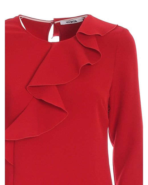 Vivetta Red Rouches Dress