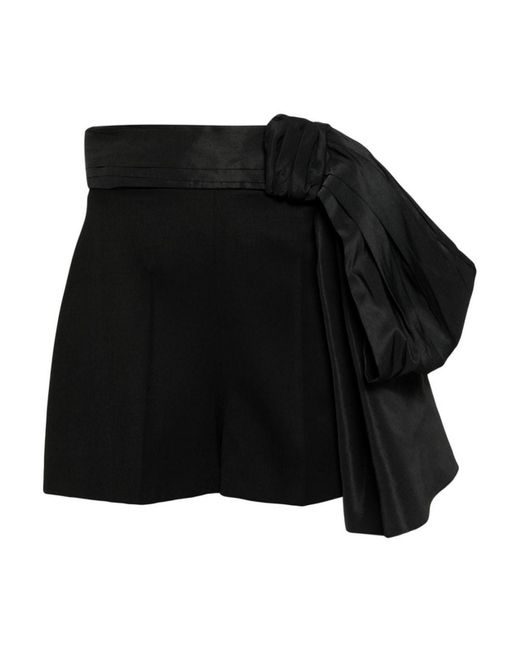 McQueen Black Shorts With Bow