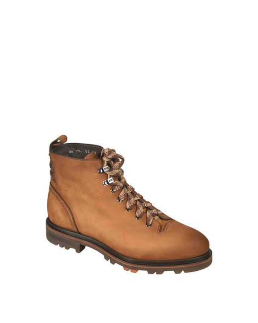 Santoni Brown Lace Shoes for men