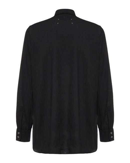 Maison Margiela Blue Long-Sleeved Shirt for men