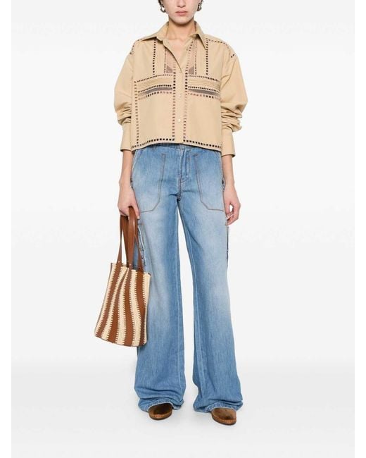 Ermanno Scervino Natural Cut-Out Detail Shirt