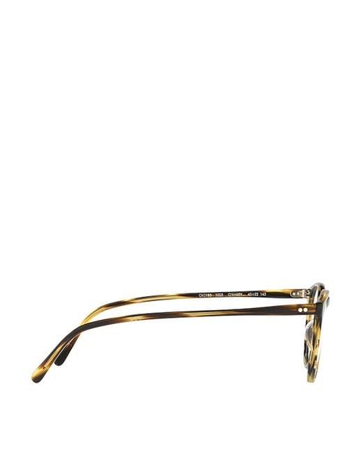 Oliver Peoples Brown O'Malley Tortoiseshell Round Eyeglasses