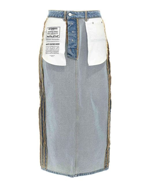 Vetements Gray Inside-Out Skirt