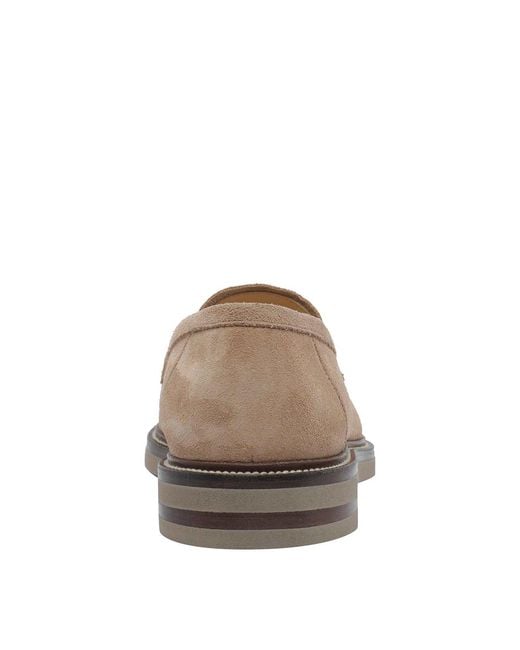 Brunello Cucinelli Brown Suede Loafers for men