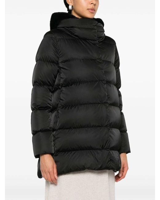 Herno Black Quilted Down Jacket With Hood