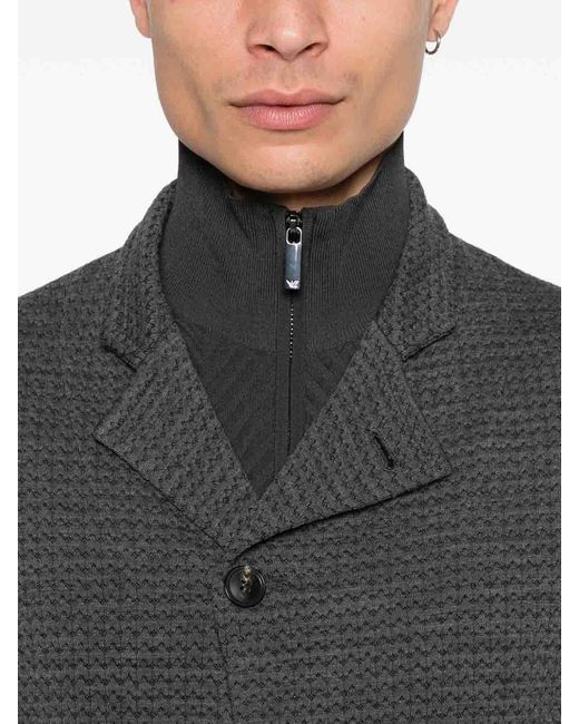 Emporio Armani Black Wool Blend Blazer Jacket
