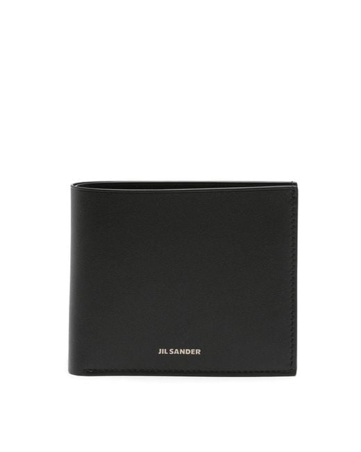 Jil Sander Black Logo Leather Wallet for men