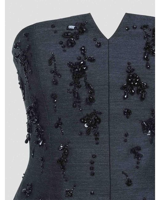 Alberta Ferretti Black Tailoring Off Shoulder Dress