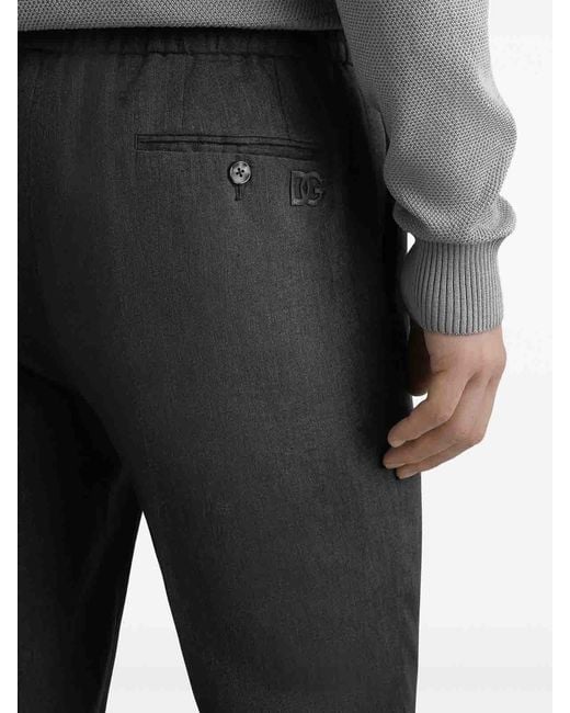 Dolce & Gabbana Gray Drawstring Jogging Trousers for men