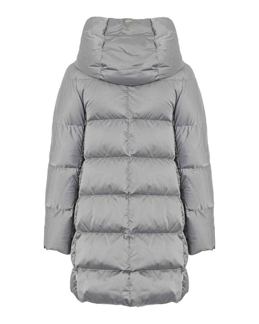 Herno Gray A-Shape Satin Jacket