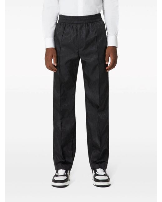Valentino Garavani Blue Toile Iconographe Nylon Trousers for men