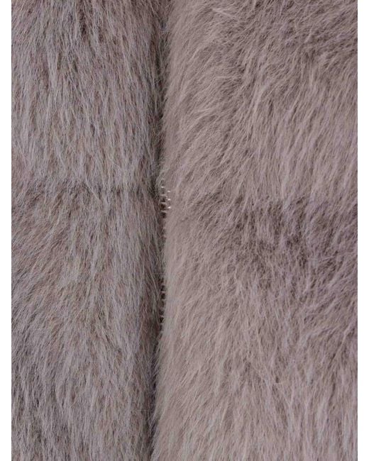 Herno Gray Fur Coat