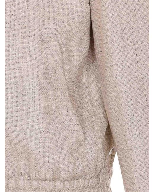 Brunello Cucinelli Pink Jacket With Frontal Zip Closure for men
