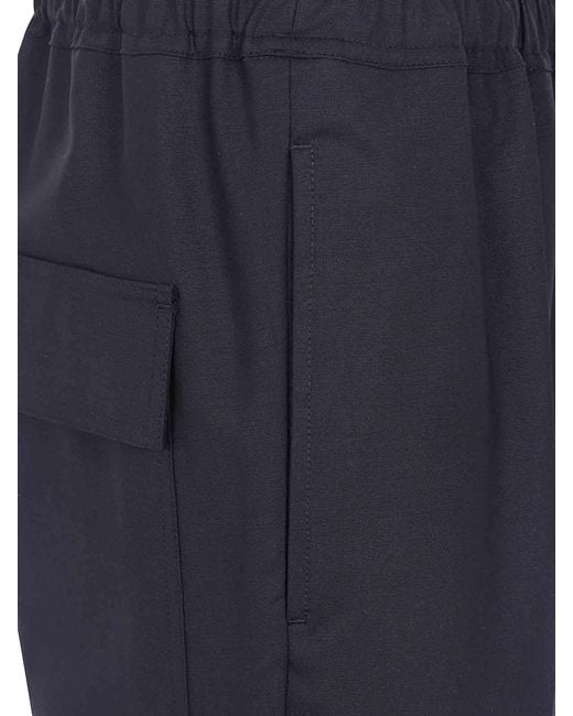 Rick Owens Blue Drawstring Slim Long Trousers for men