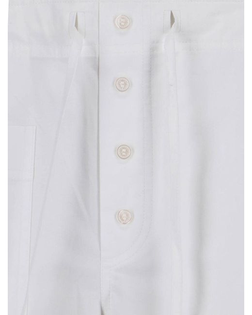 Victoria Beckham White Poplin Trousers