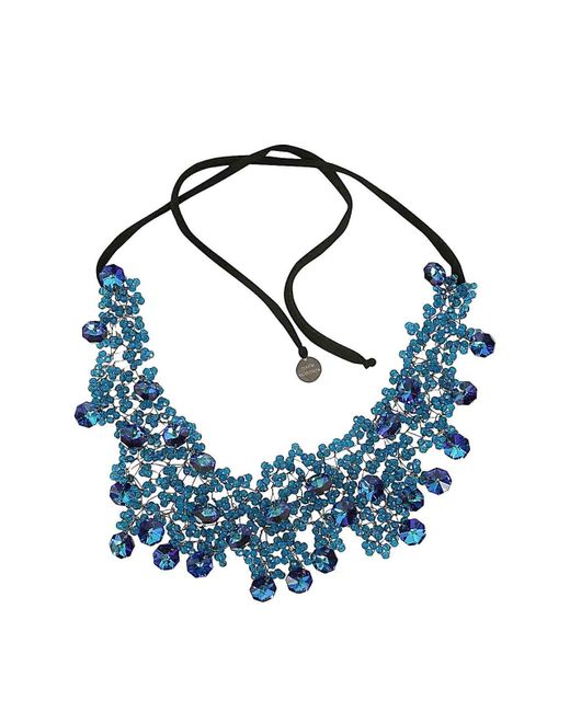 Maria Calderara Blue Crystals Necklace