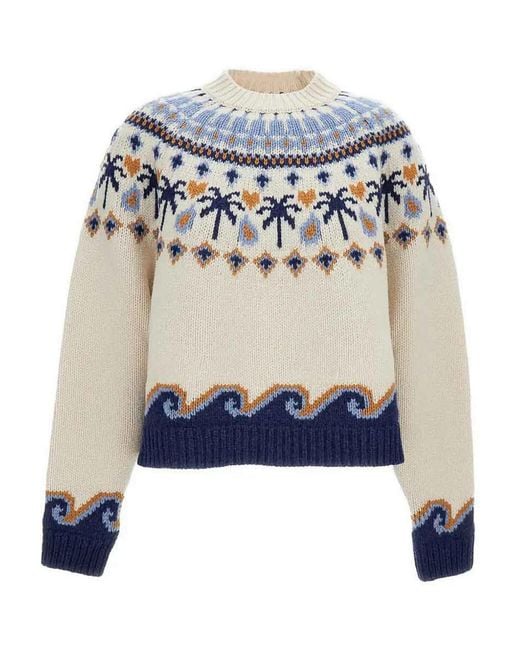 Alanui Blue Sweet Winter Sweater