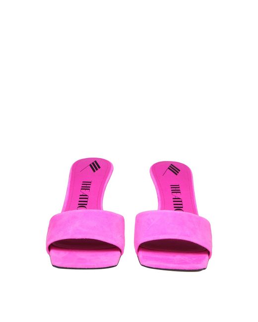 The Attico Pink Suede Cheope Sandalswith Wedge