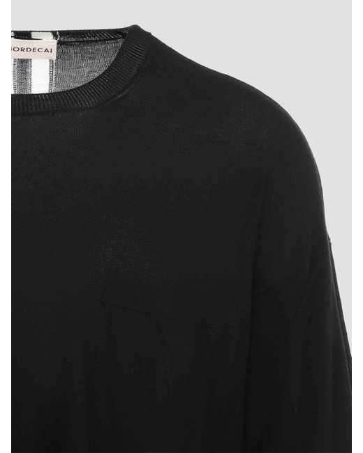 Mordecai Black Fresco Double Layer Sweater for men