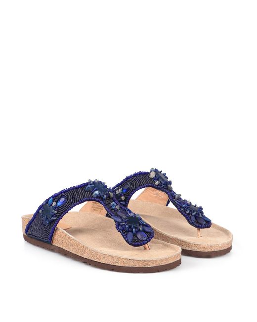 Maliparmi Blue Infrabijoux Glamour Thong Sandals