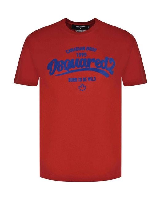 DSquared² Red T-Shirt Made Of Cotton