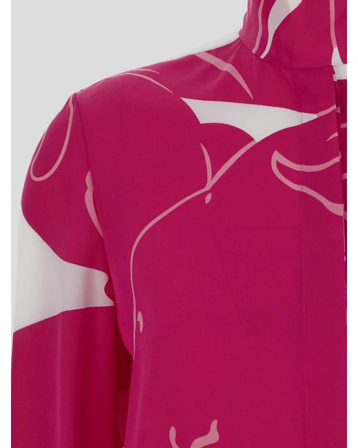 Valentino Garavani Pink Shawl Neck Shirt