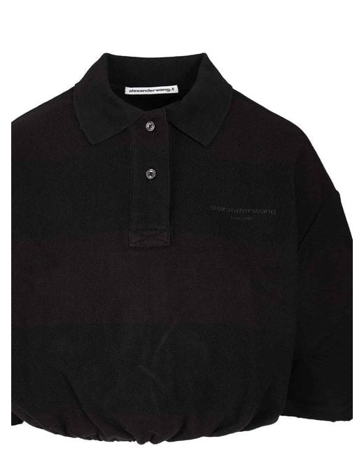 Alexander Wang Black Deconstructed Polo Shirt