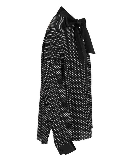 Tom Ford Black Polka Dot Silk Satin Blouse
