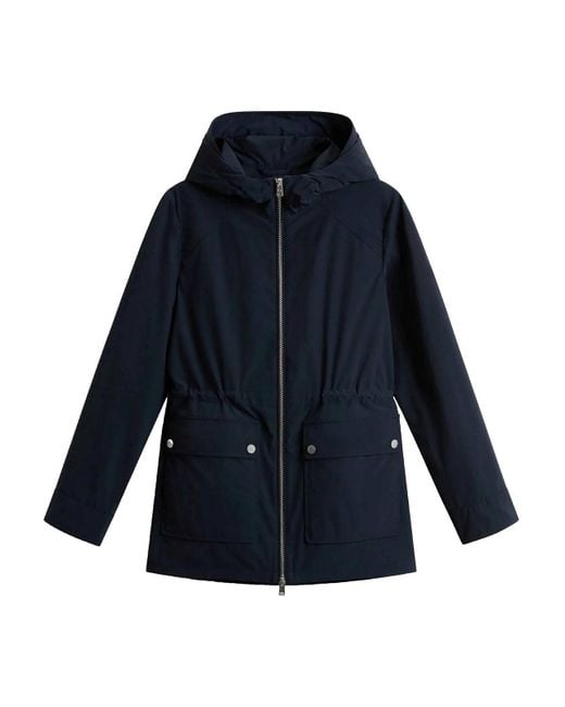 Woolrich Blue Summer Hooded Jacket