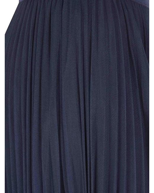 Fabiana Filippi Blue Midi Plated Skirt