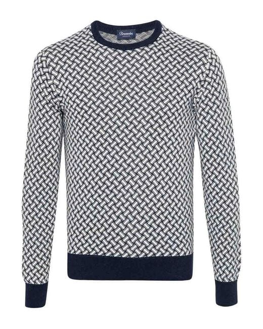 Drumohr Blue Crew-Neck Sweater for men