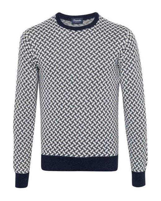 Drumohr Blue Crew-neck Sweater for men