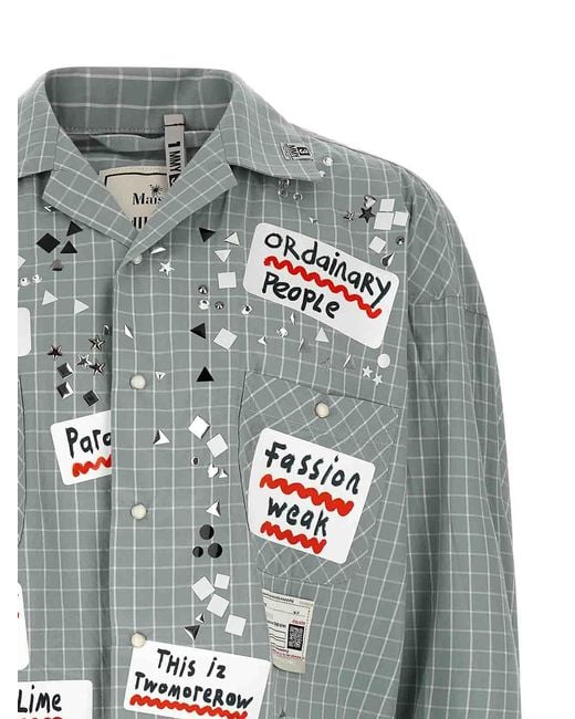 Maison Mihara Yasuhiro Gray Shirt Adhesive Decorations for men
