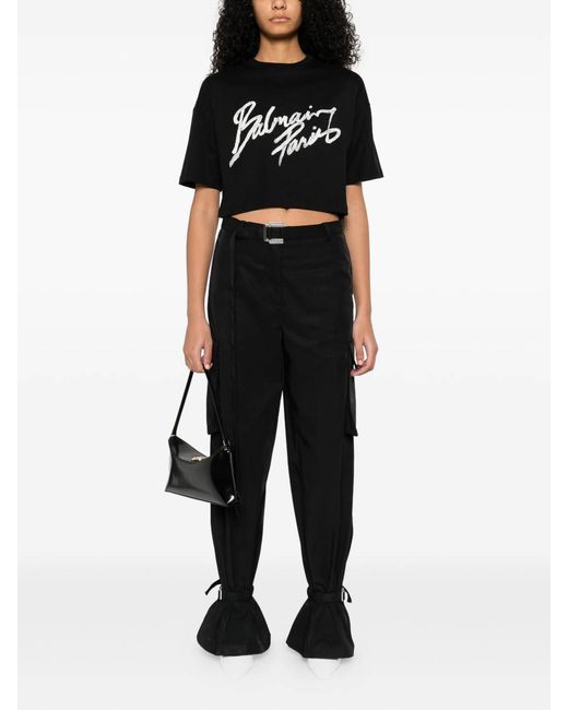 Balmain Black Logo Cotton T-Shirt