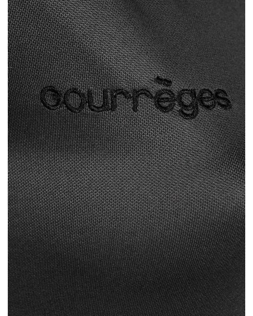 Courreges Black V-Neck Logo-Embroidered Maxi Dress