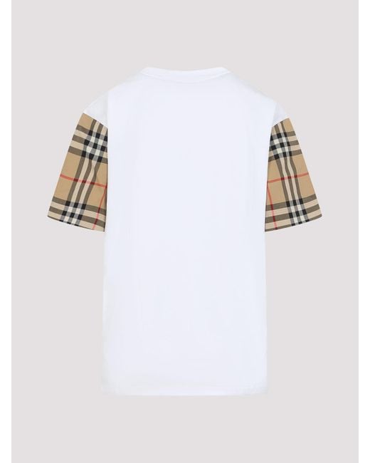 Burberry White Carrick Short Sleeves Check T-Shirt