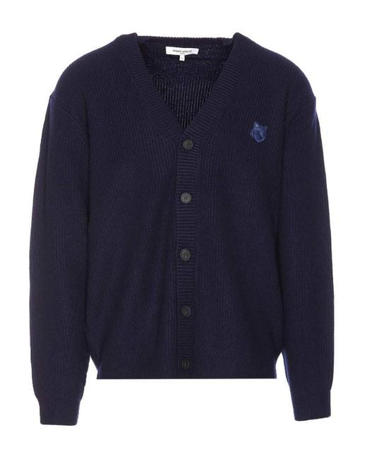 Maison Kitsuné Blue Maison Kitsune Ink Cardigan for men