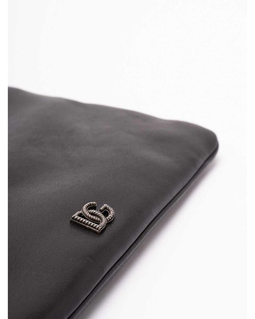 Dolce & Gabbana Black Leather Pouch for men