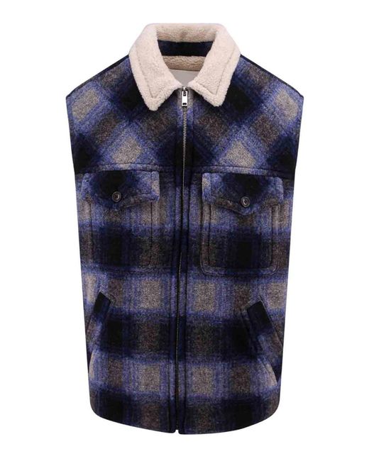Isabel Marant Blue Kiraneo Vest With Zipper for men