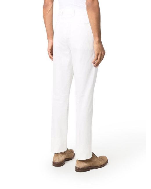 Brunello Cucinelli White Cotton Pants for men