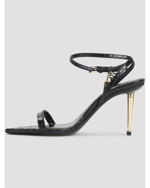 Tom Ford White Semi Shiny Printed Python Sandals