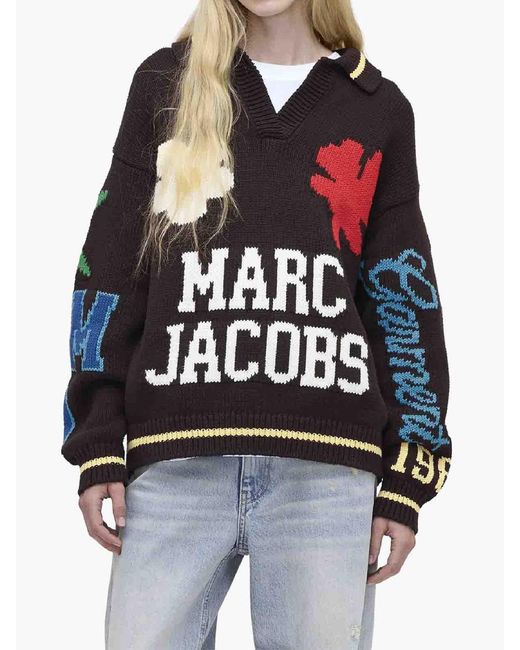 Marc Jacobs Black Varsity Knit Polo