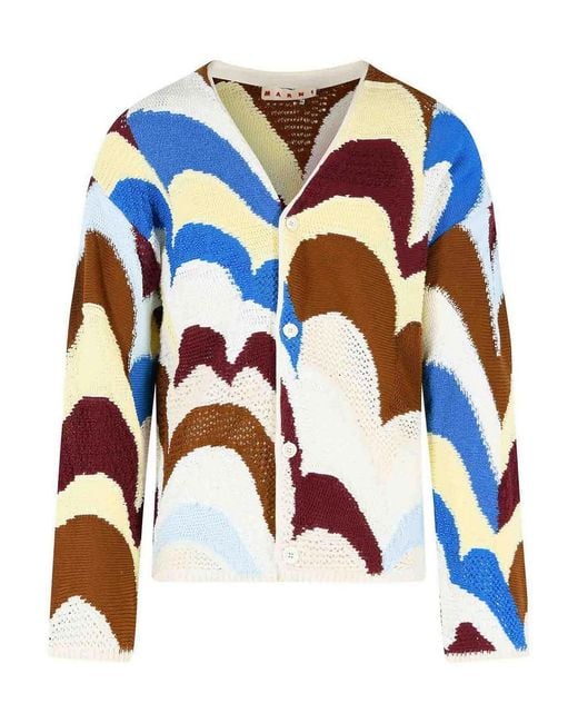 Marni Blue Cotton Cardigan for men