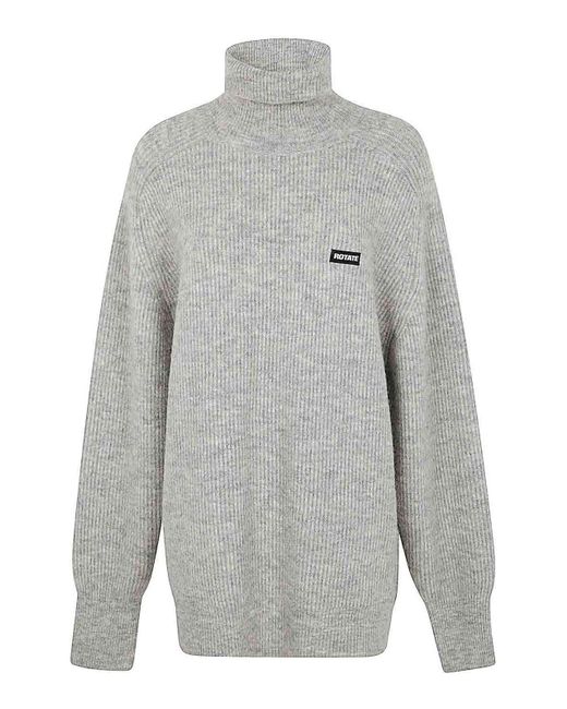 ROTATE BIRGER CHRISTENSEN Gray Round Neck