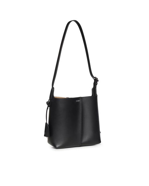 Loewe Black Bilbao Medium Leather Bucket Bag